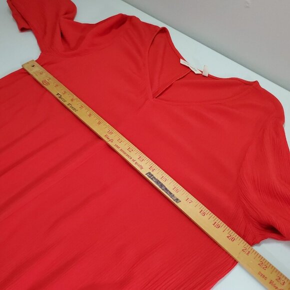 Soft Surroundings Women Gauzy Long Sleeve Dress Size Medium Red Flowy Lagenlook - Picture 10 of 13